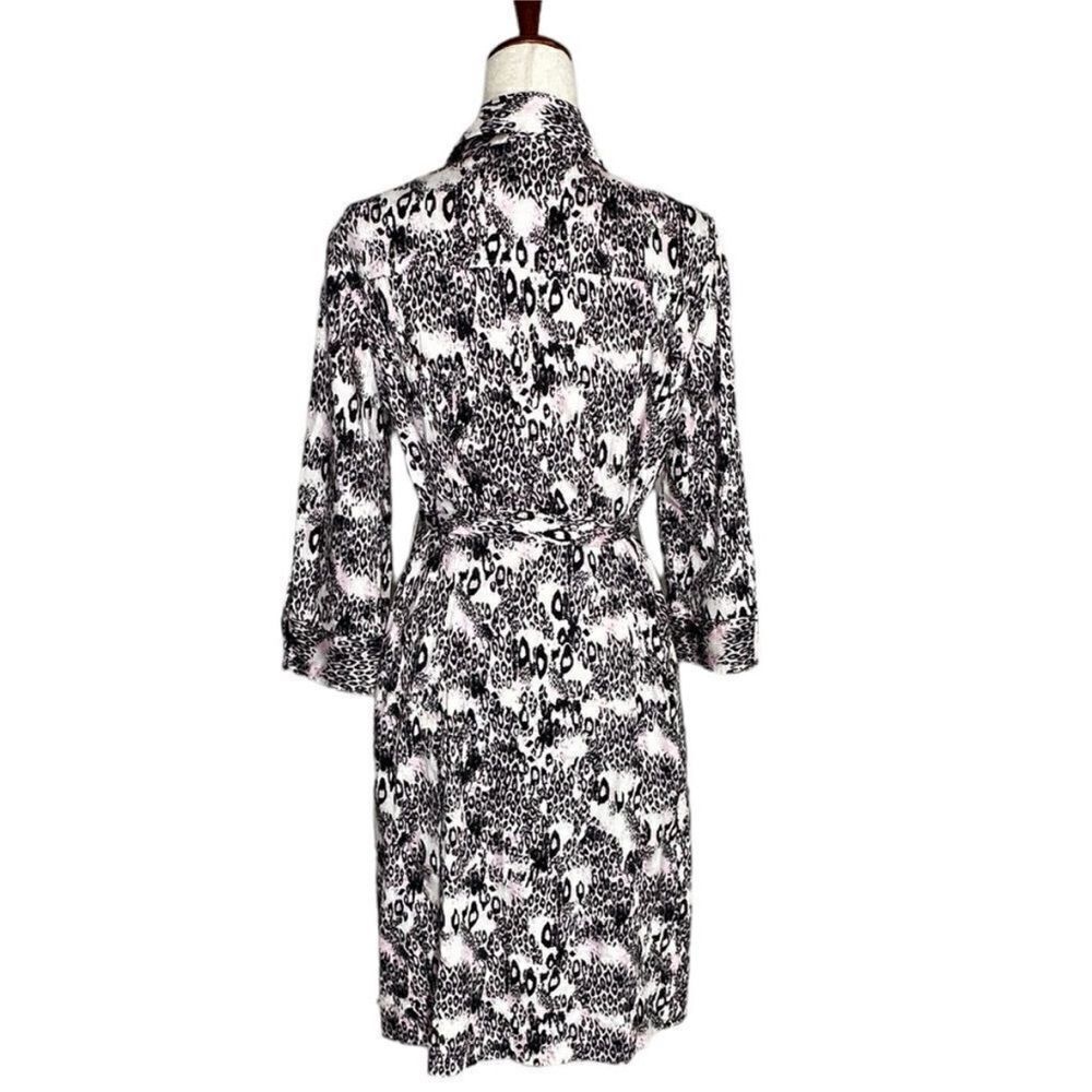 St. John Sport Pink and Black Leopard Print Shirt Dress| Size M - Picture 5 of 9